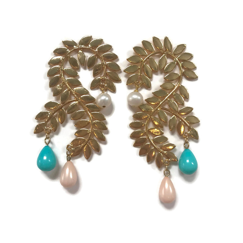 pearl, turquoise, & pink opal statement earrings from Cass Dickson